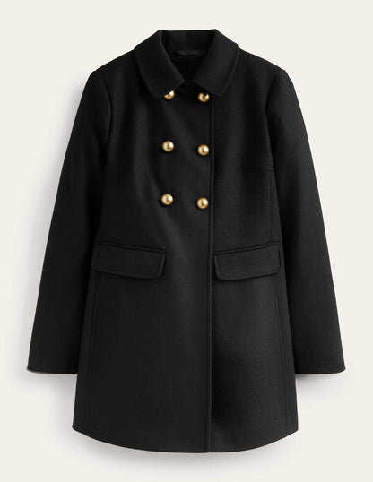 Double-Breasted Wool Coat-Black-5
