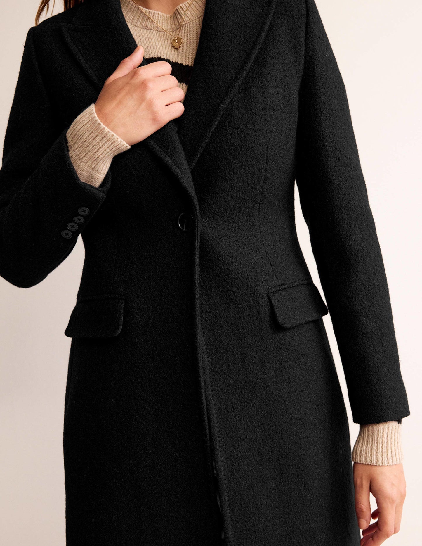 Canterbury Textured Coat-Black