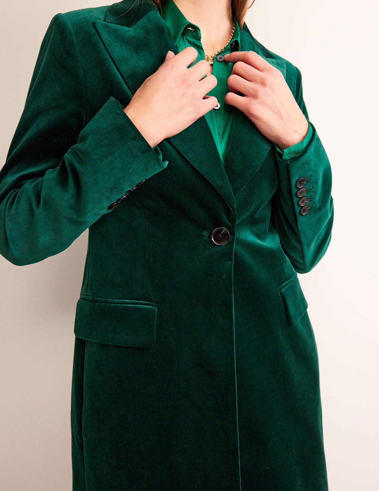 Canterbury Velvet Coat-Emerald Night