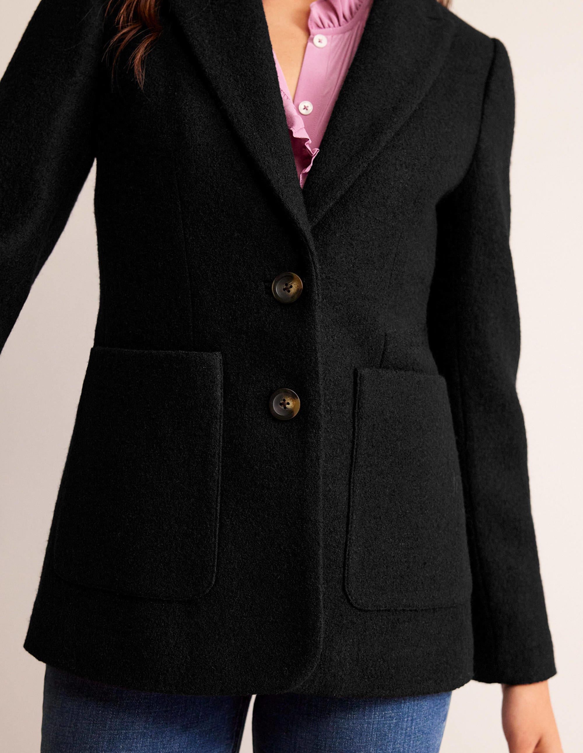 Marylebone Textured Blazer-Black - Image 2