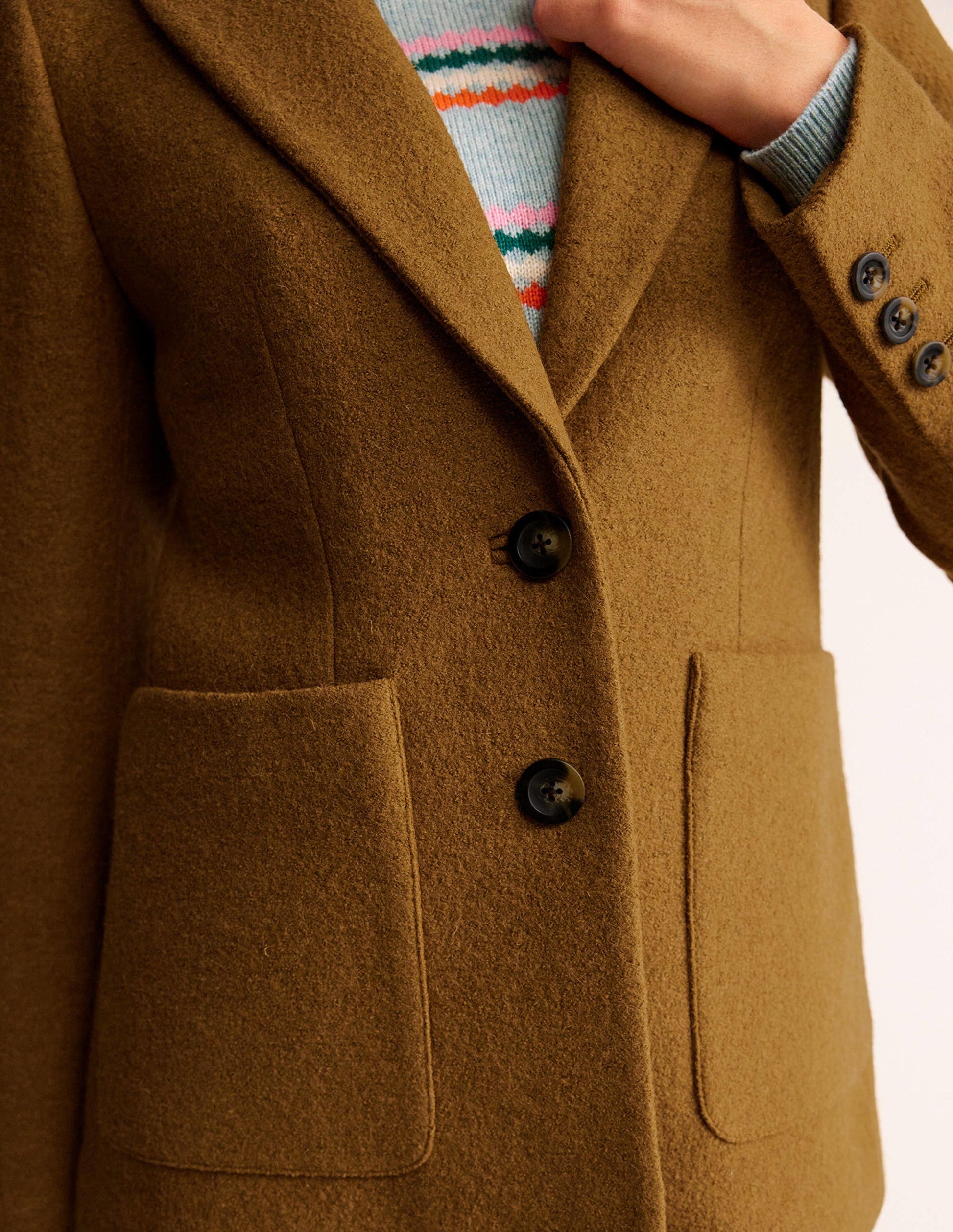 Marylebone Textured Blazer-Camel-2