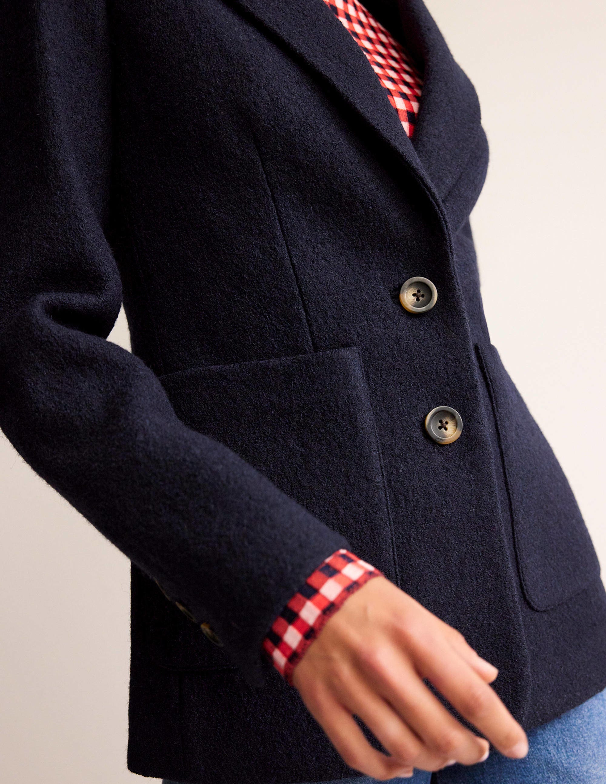 Marylebone Textured Blazer-Navy - Image 2
