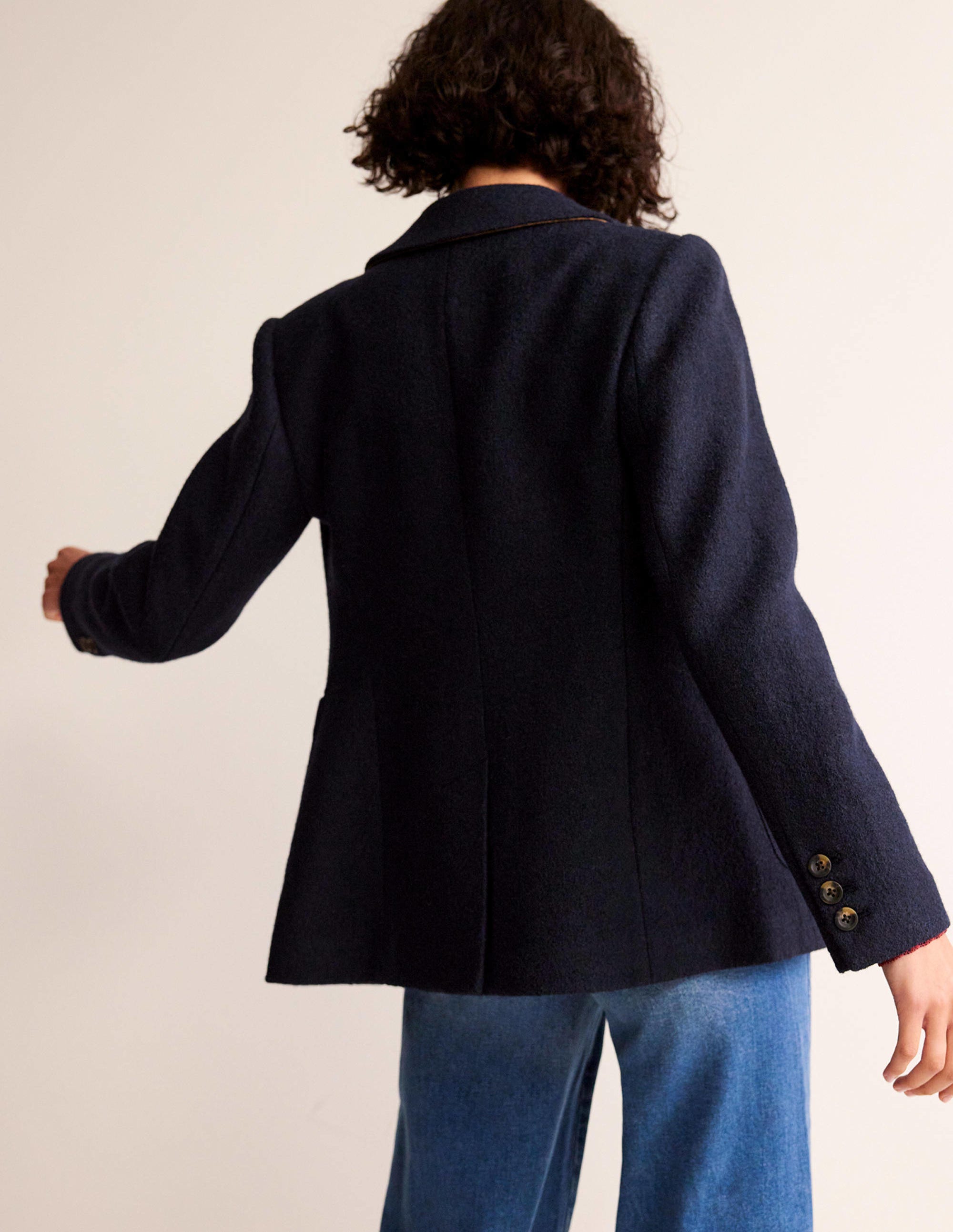Marylebone Textured Blazer-Navy - Image 3