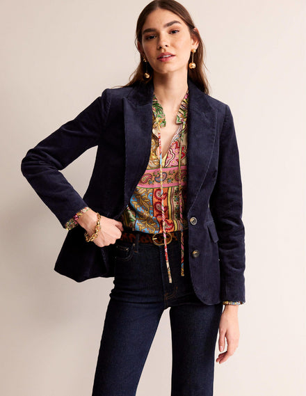 Marylebone Cord Blazer-Navy