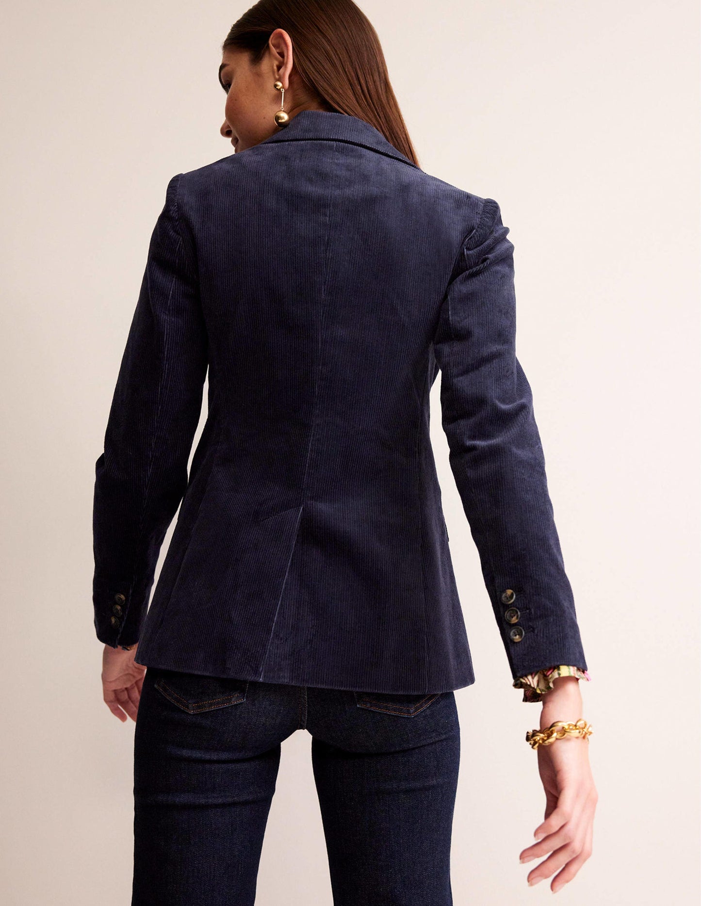 Marylebone Cord Blazer-Navy