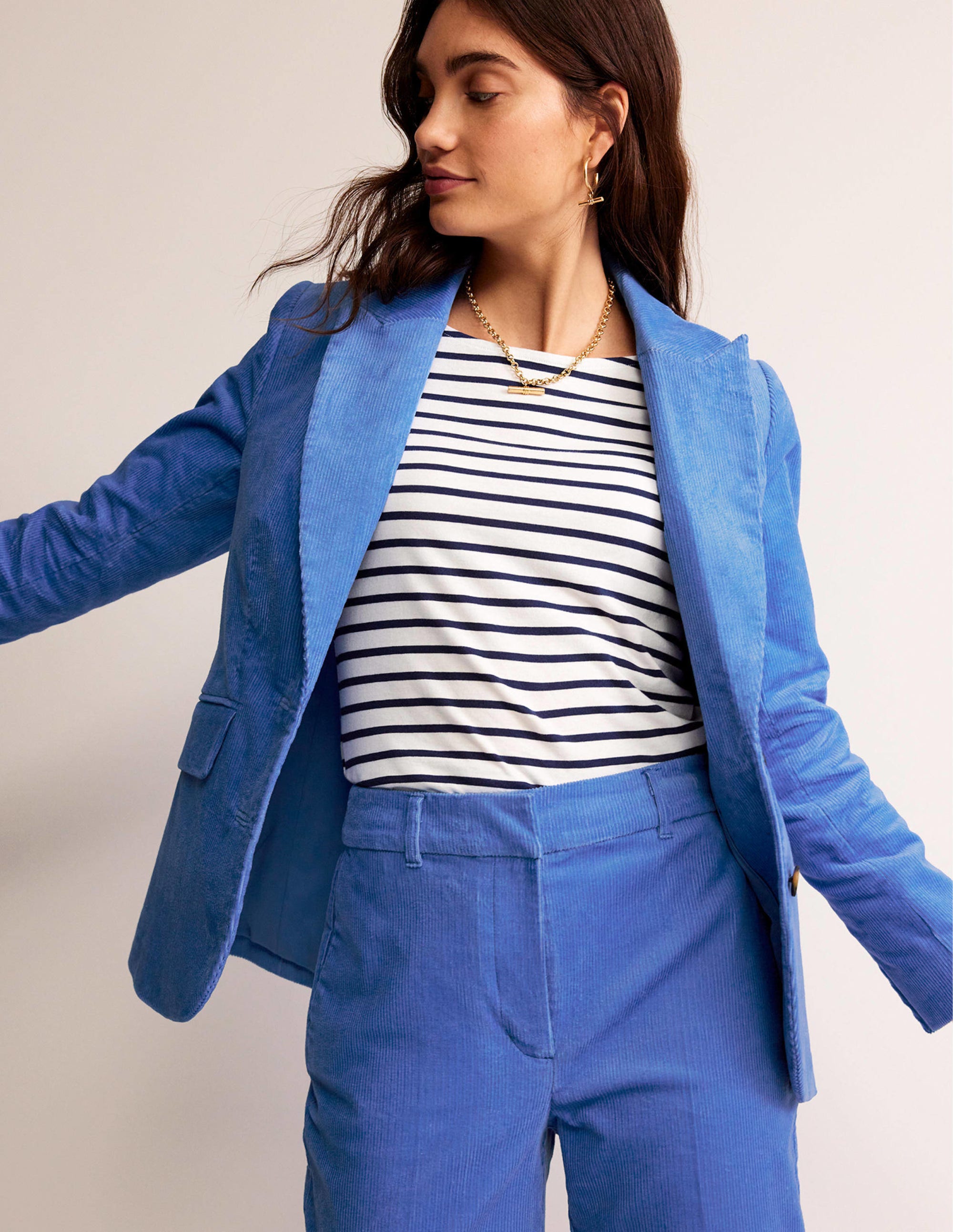 Marylebone Cord Blazer-Marina - Image 4