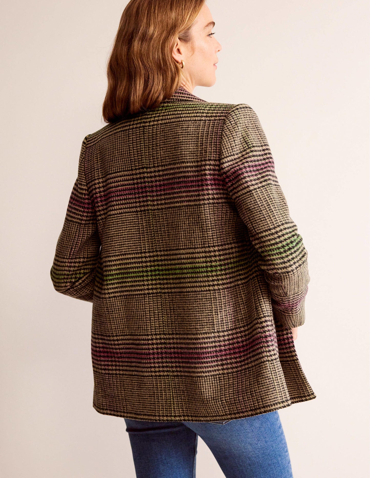 Double-Breasted Checked Coat-Check