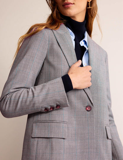Bloomsbury Wool Blazer-Grey Check-2