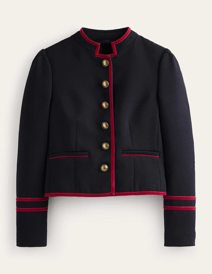 Cambridge Military Jacket-French Navy,Red Trim-8