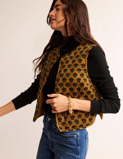 Cord Vest-Golden Olive, Lily-4