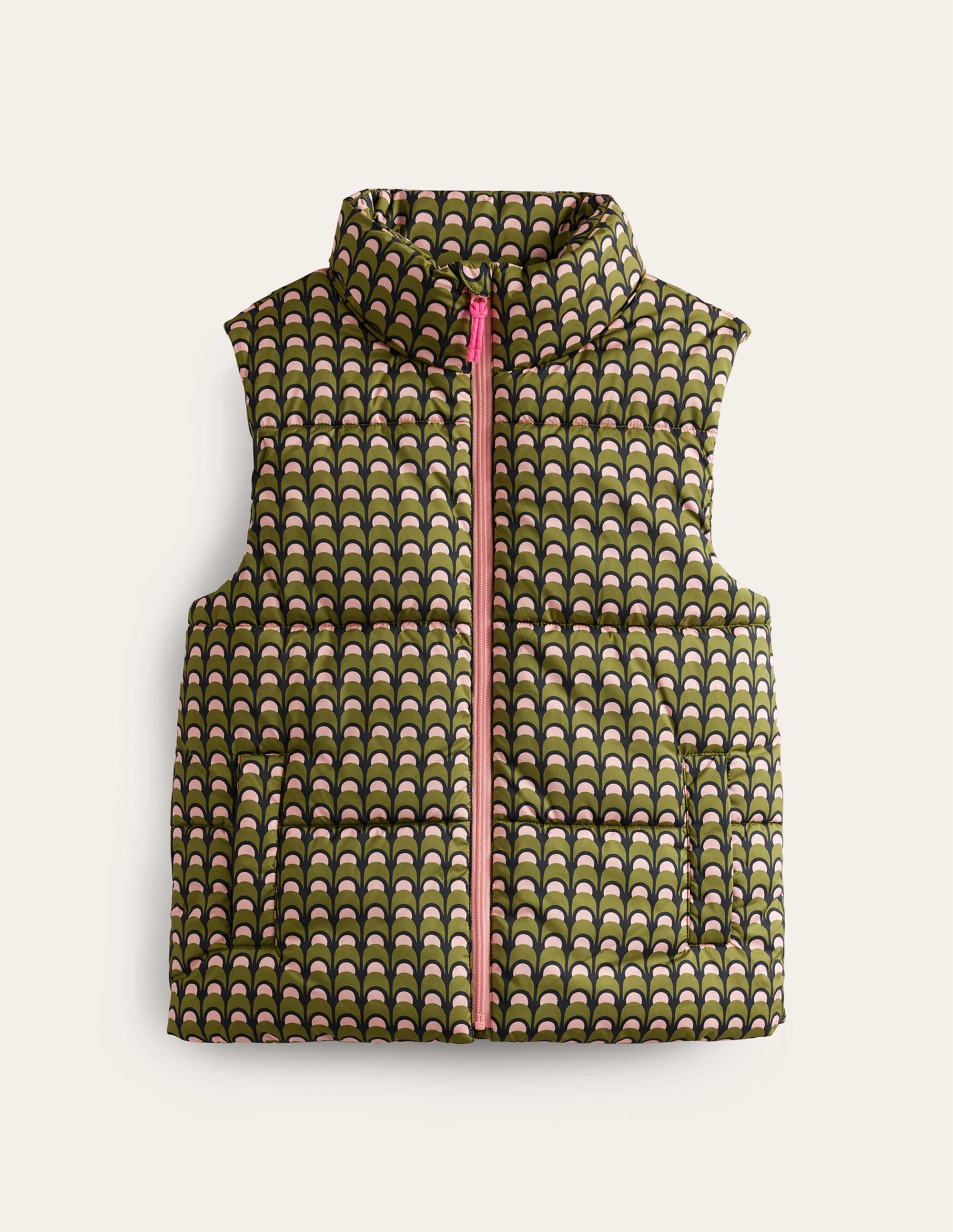 Fife Quilted Gilet-Chalky Pink, Geo Charm - Image 6