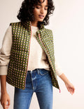Fife Quilted Gilet-Chalky Pink, Geo Charm