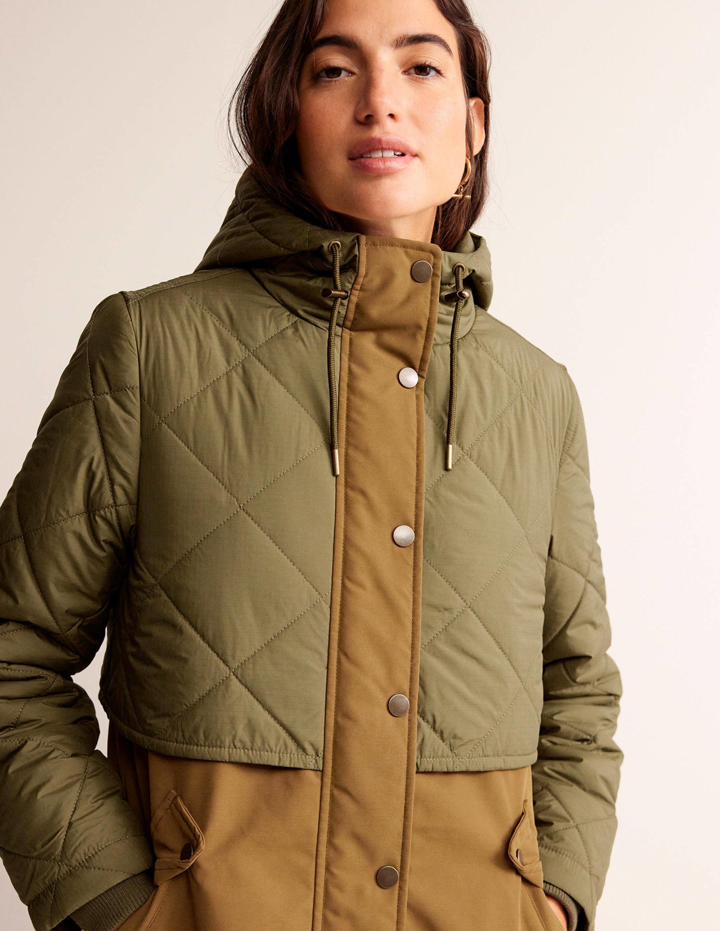 Quilted Parka-Khaki