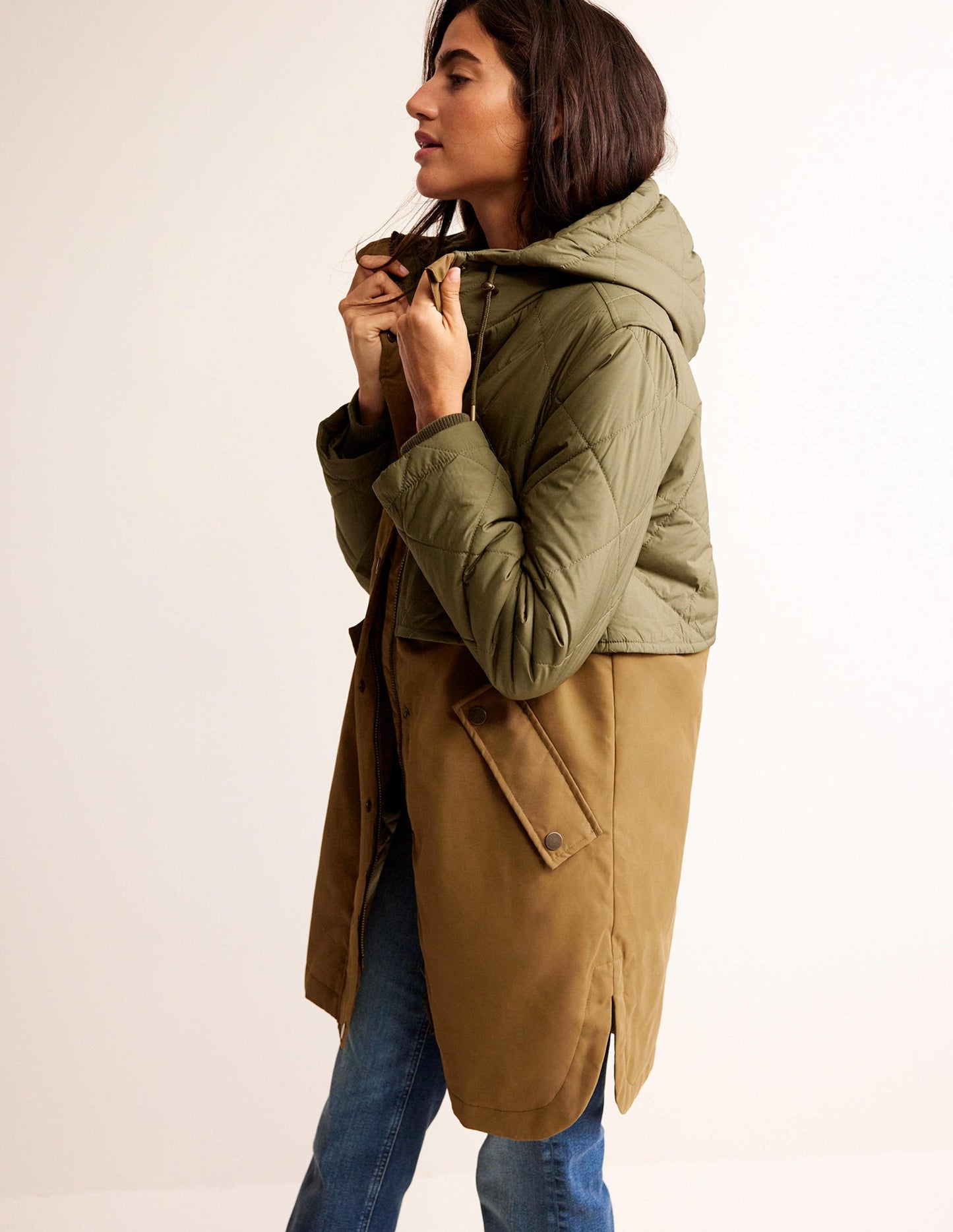 Quilted Parka-Khaki