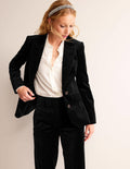 Marylebone Velvet Blazer-Black