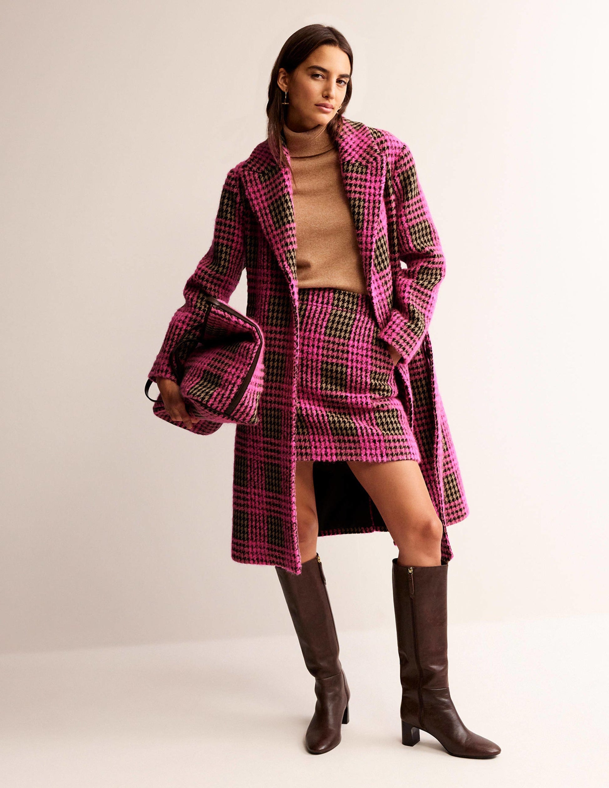 Bristol Wool Check Coat-Pink Boucle Check-1