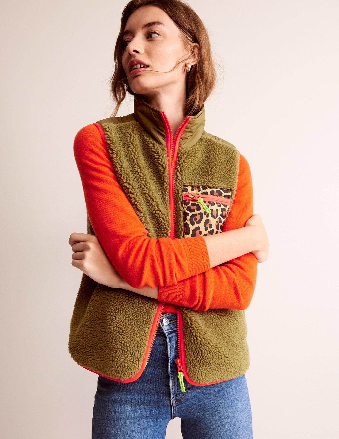 Borg Gilet-Mermaid, Hibiscus, Sea Pink