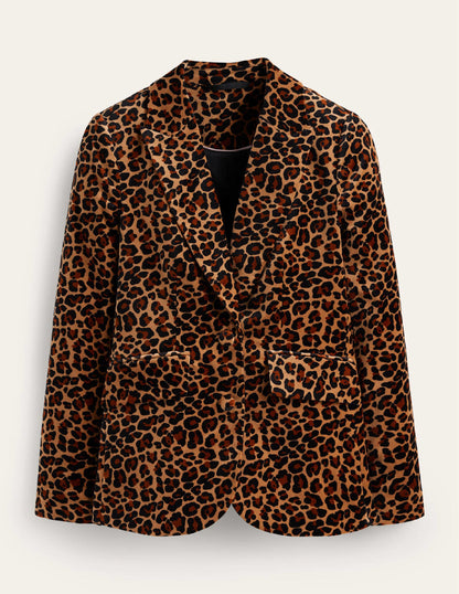 Marylebone Velvet Blazer-Leopard-6