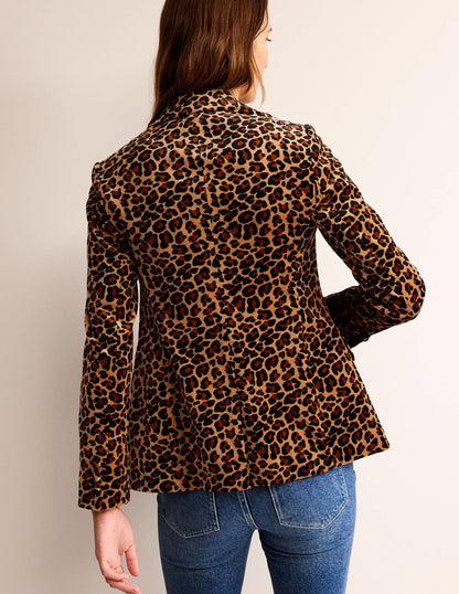 Marylebone Velvet Blazer-Leopard-3