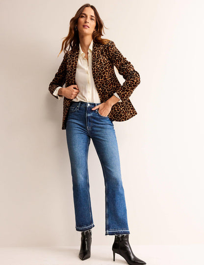 Marylebone Velvet Blazer-Leopard-4