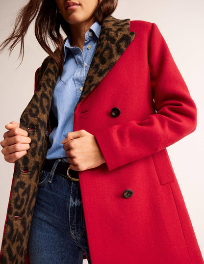 Double-Breasted Wool Coat-Brilliant Red-2