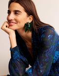 Party Bow Earrings-Chatsworth Green