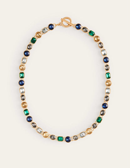 Jewelled Necklace-Blue Multi-2