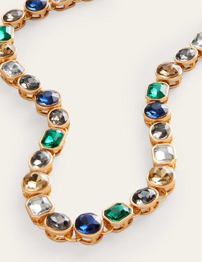 Jewelled Necklace-Blue Multi-3