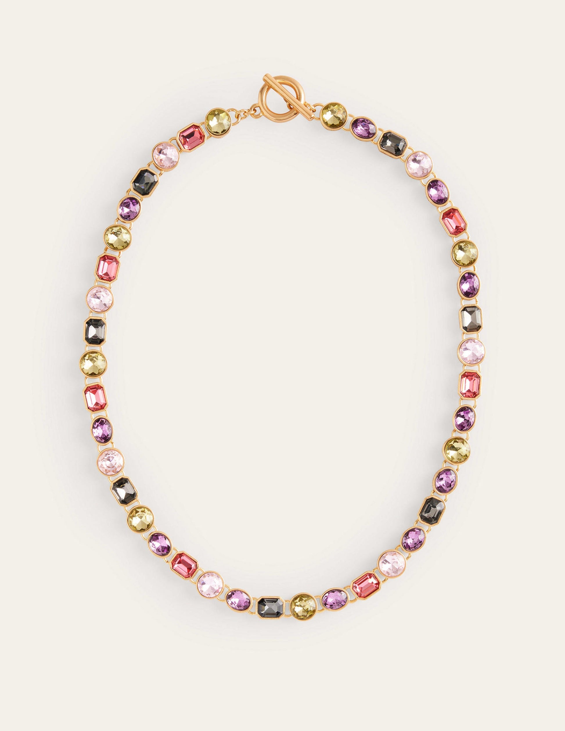 Jewelled Necklace-Pink Multi-2