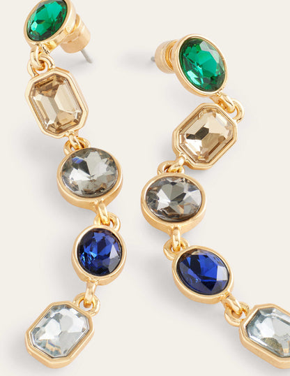 Jewelled Drop Earrings-Blue Multi-3