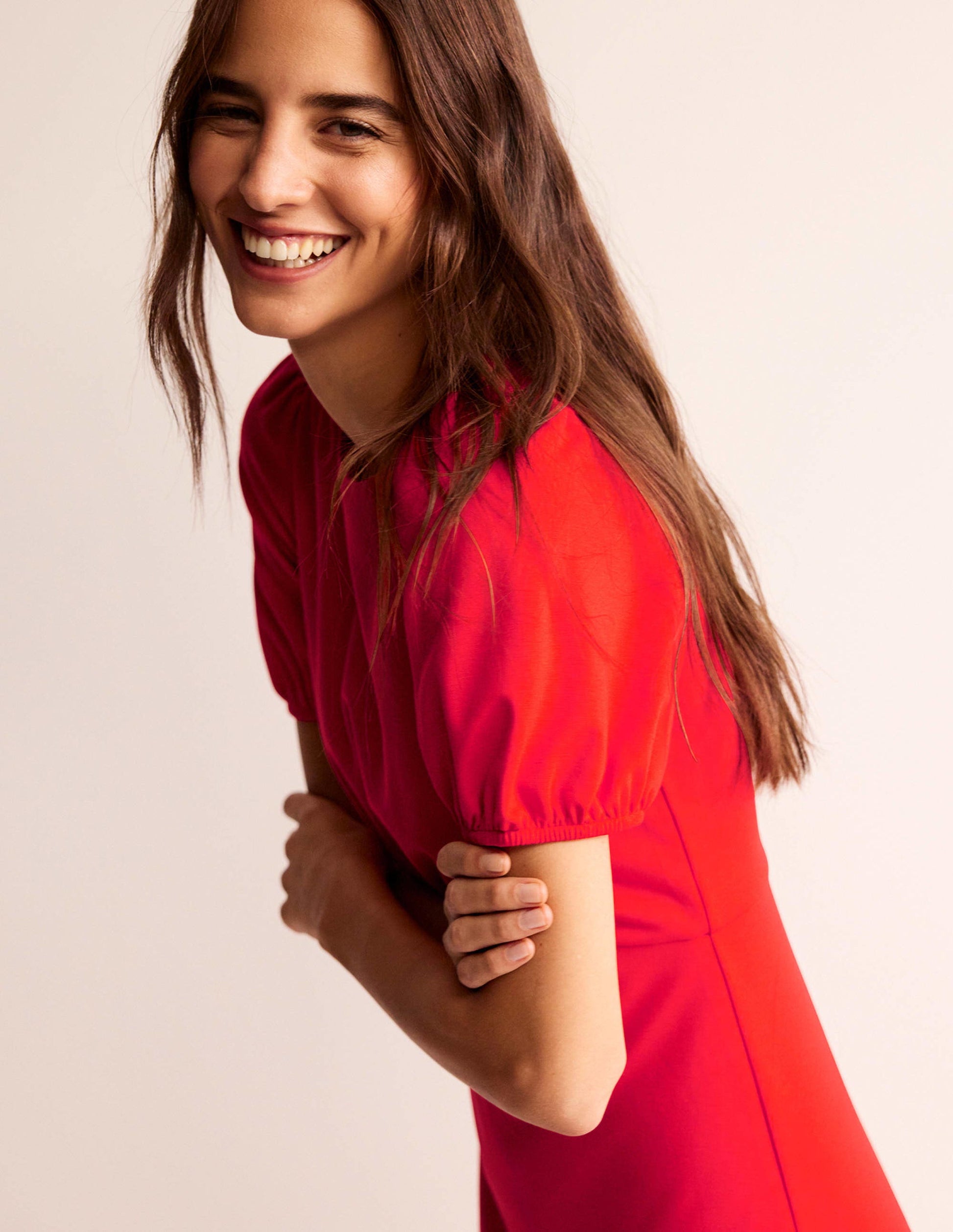 Nancy Ponte Midi Dress-Poppy Red-1