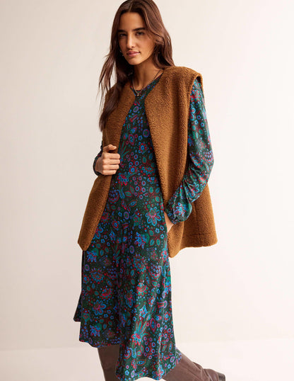 Camille Jersey Midi Dress-Chatsworth Green, Azalea Bloom-1