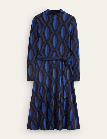 Alberta Jersey Midi Dress-Sapphire Blue, Geo Valley-5