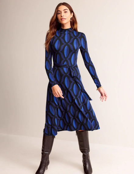 Alberta Jersey Midi Dress-Sapphire Blue, Geo Valley