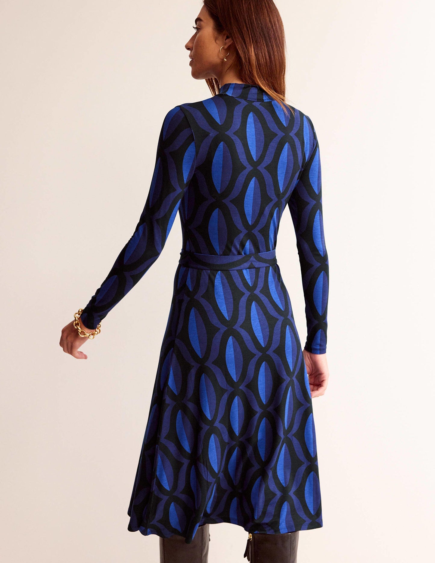 Alberta Jersey Midi Dress-Sapphire Blue, Geo Valley