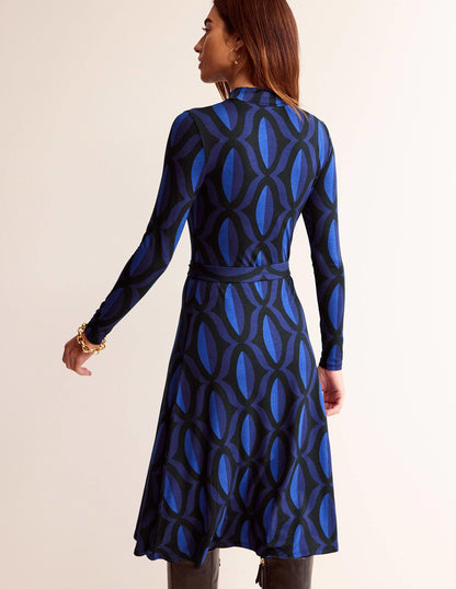 Alberta Jersey Midi Dress-Sapphire Blue, Geo Valley-3