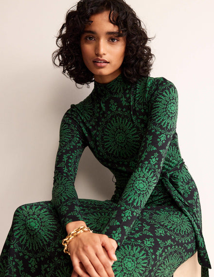 Alberta Jersey Midi Dress-Amazon Green, Artizan Geo