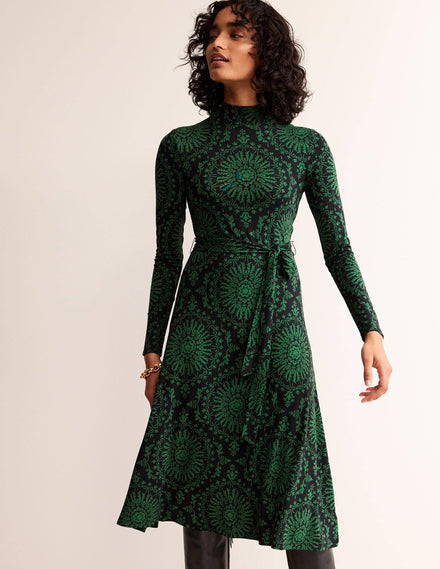 Alberta Jersey Midi Dress-Amazon Green, Artizan Geo