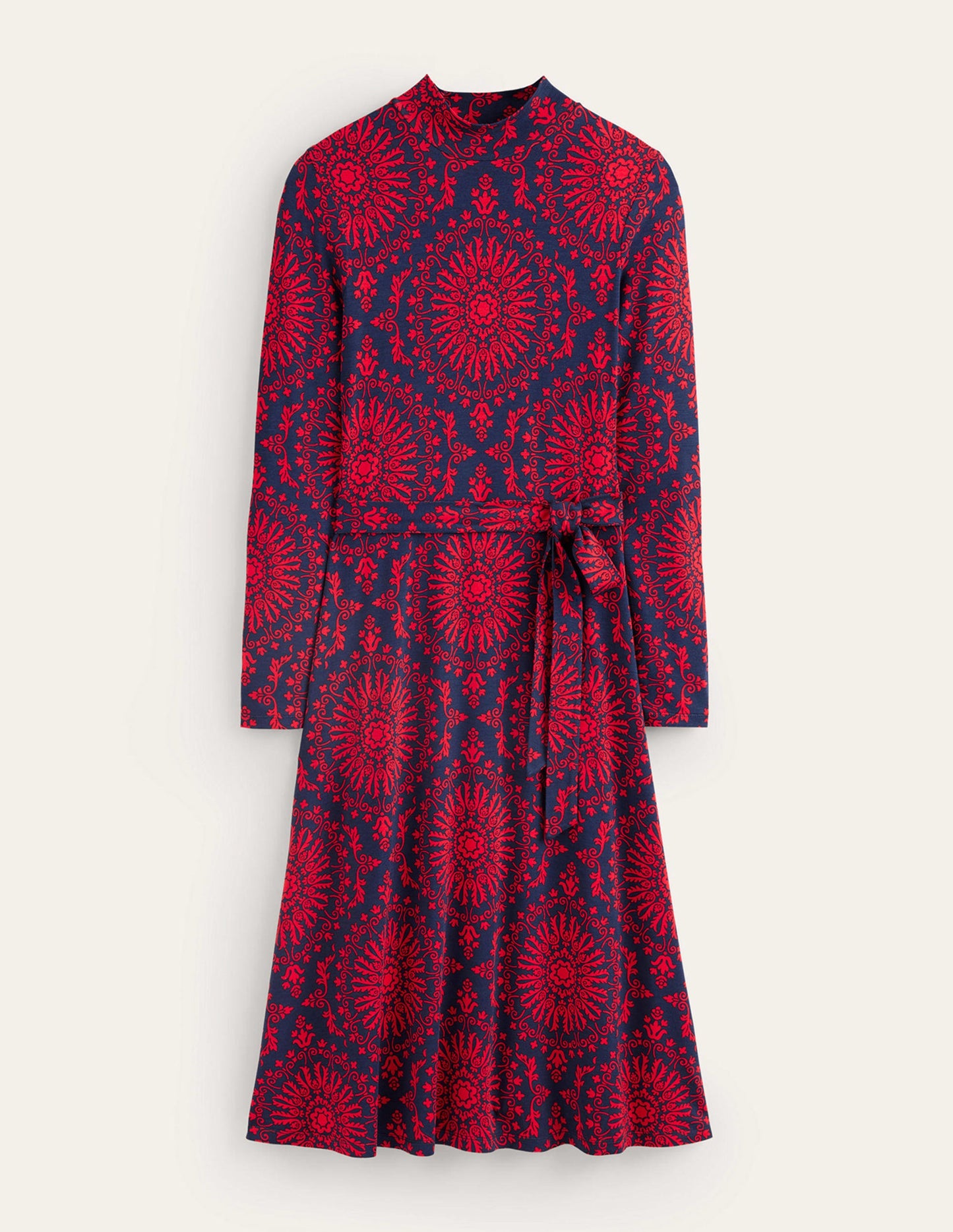 Alberta Jersey Midi Dress-Brilliant Red, Artizian Geo