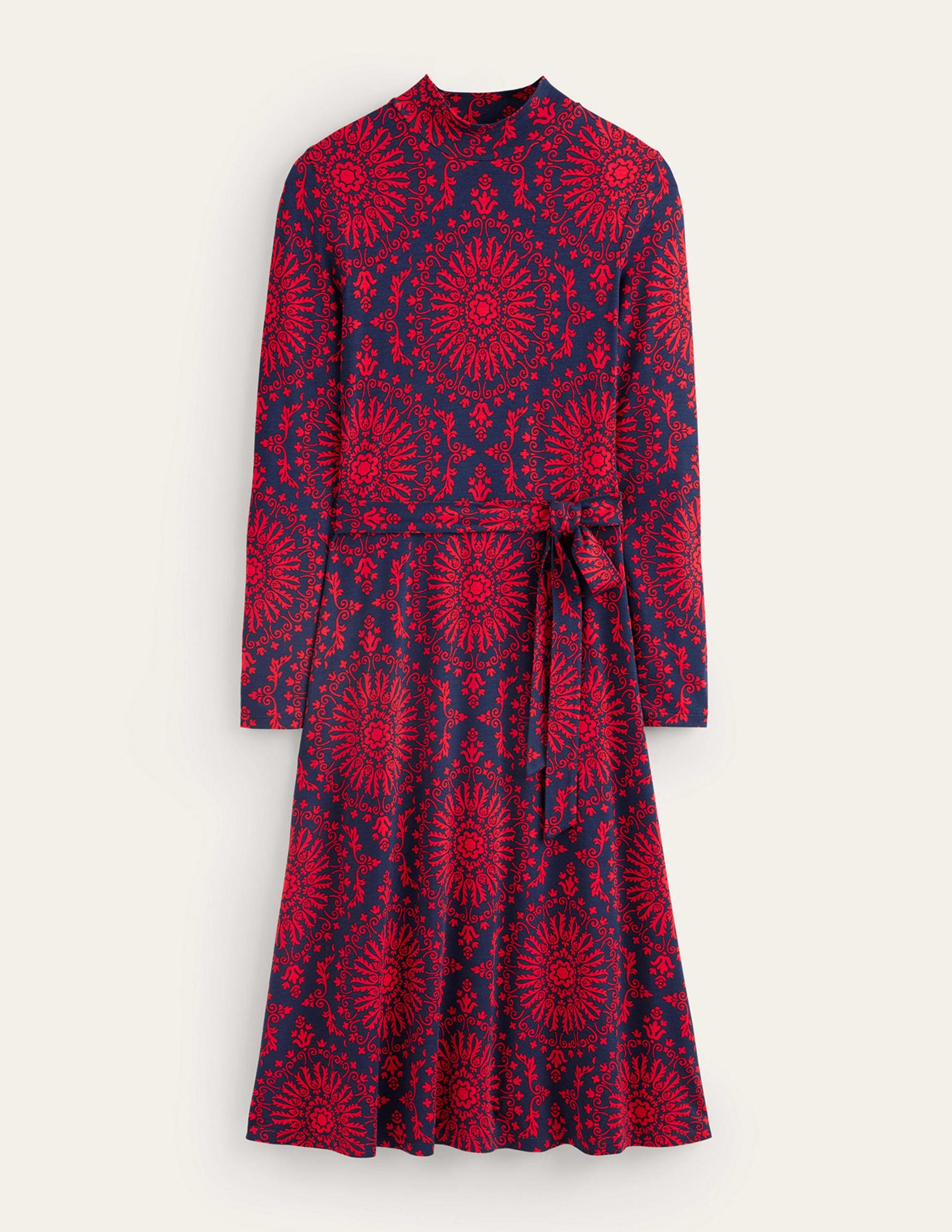 Alberta Jersey Midi Dress-Brilliant Red, Artizian Geo-5
