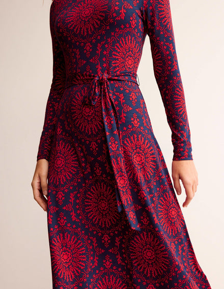 Alberta Jersey Midi Dress-Brilliant Red, Artizian Geo