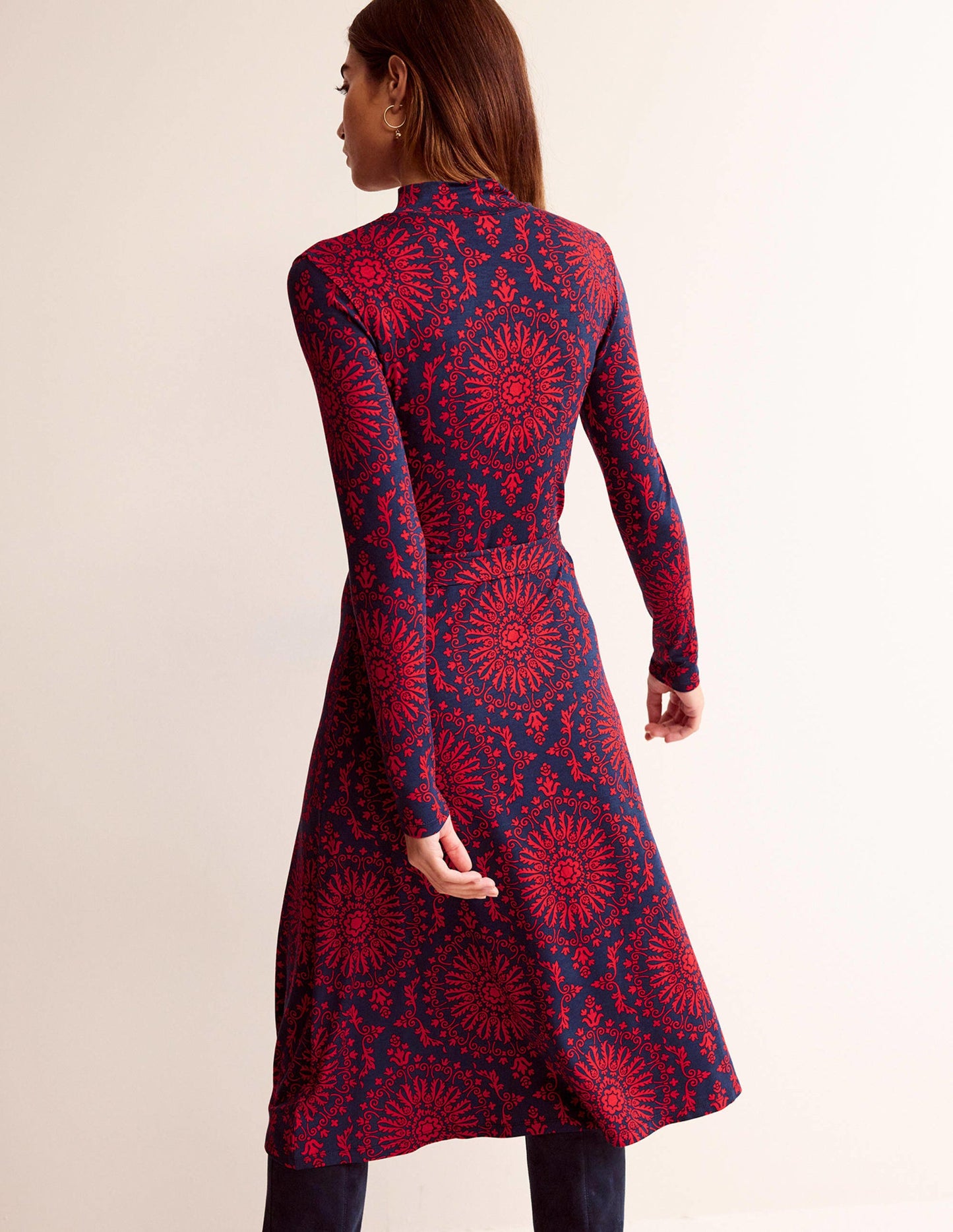 Alberta Jersey Midi Dress-Brilliant Red, Artizian Geo