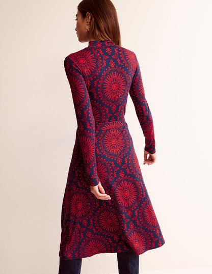 Alberta Jersey Midi Dress-Brilliant Red, Artizian Geo-3