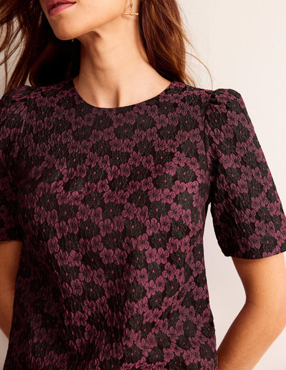 Structured Jacquard Dress-Jacquard Floral-2