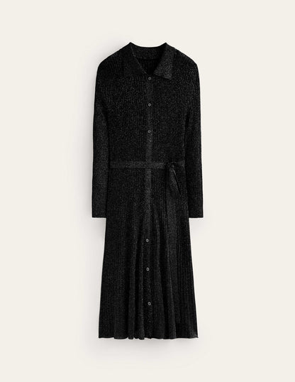 Faye Sparkle Knitted Dress-Black-5