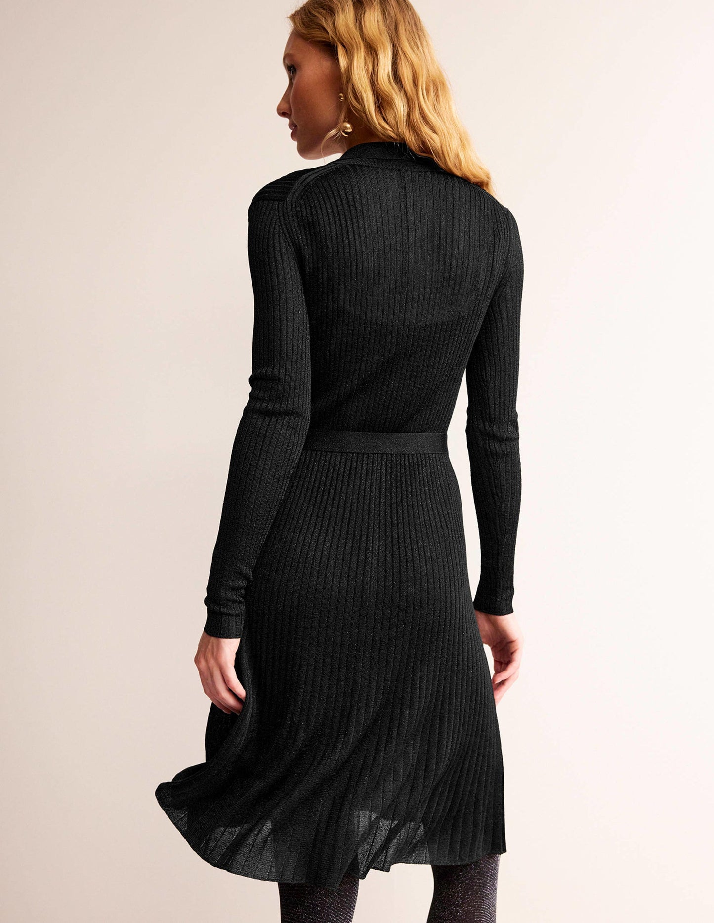 Faye Sparkle Knitted Dress-Black