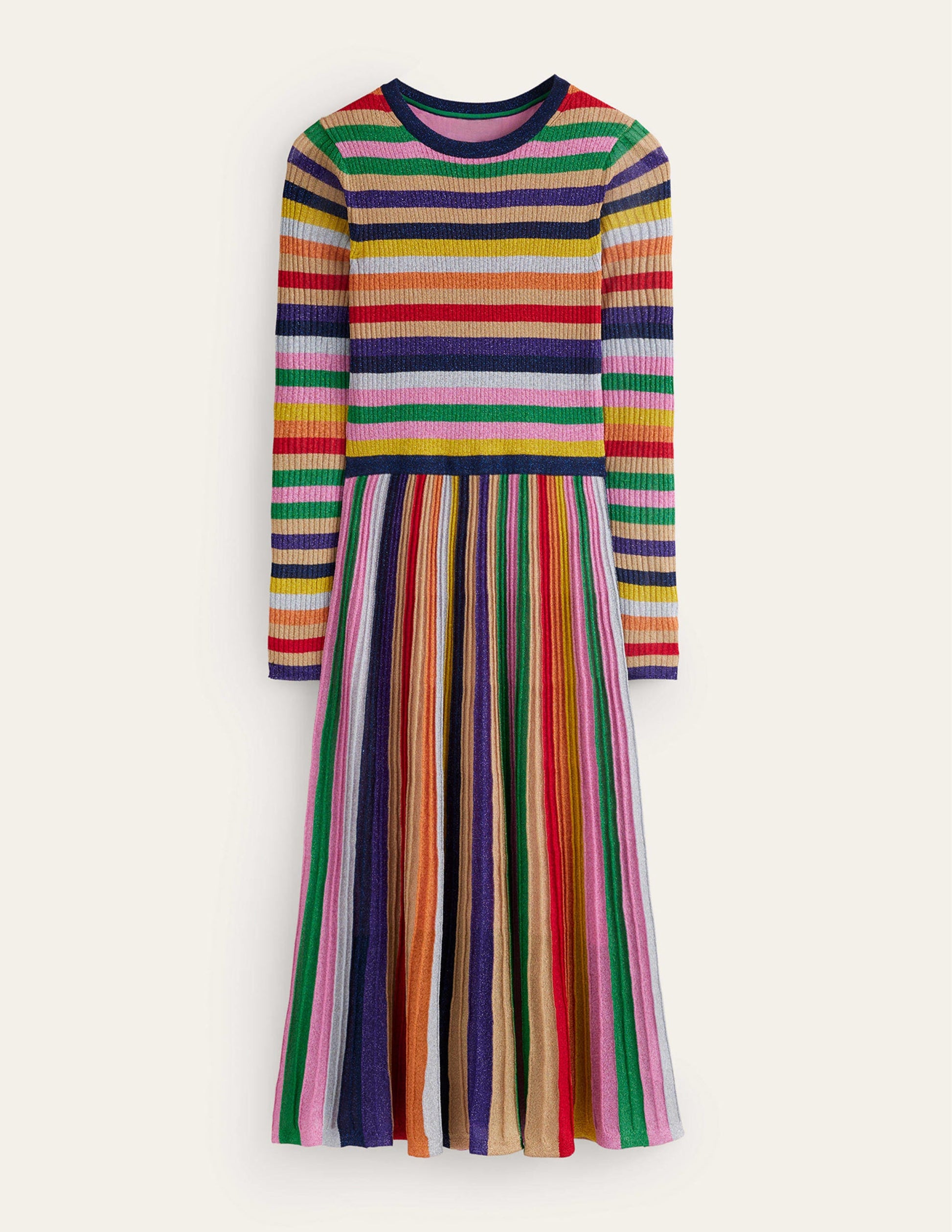 Ribbed Metallic Dress-Multi-8