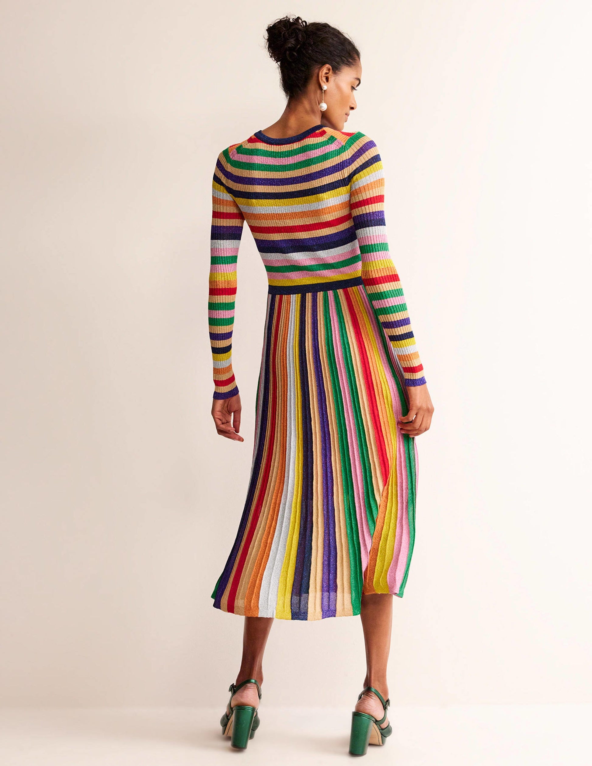 Ribbed Metallic Dress-Multi-6