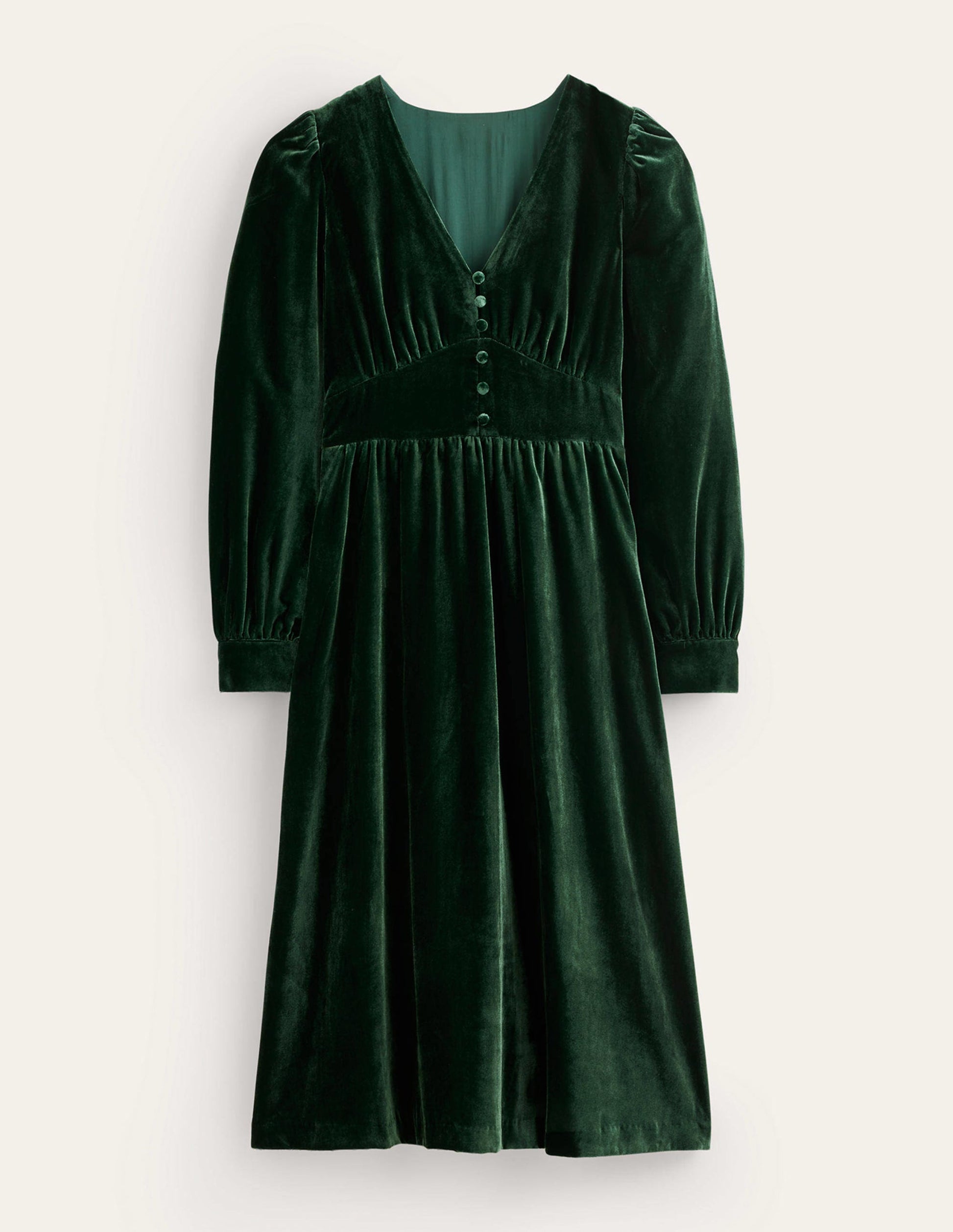 Elise Velvet Midi Dress-Chatsworth Green-5