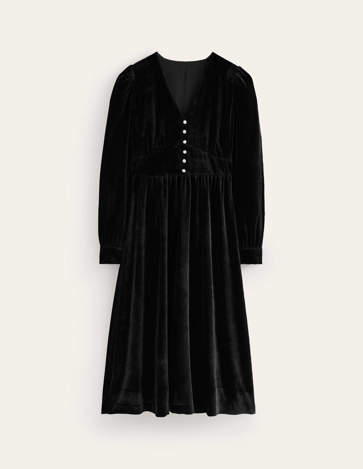 Elise Velvet Jewel Midi Dress-Black